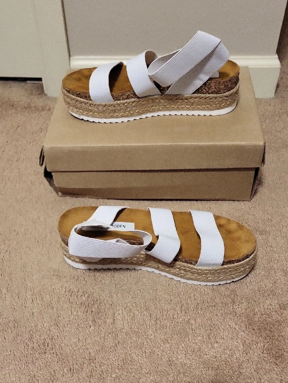 Steve Madden White Platform Sandals